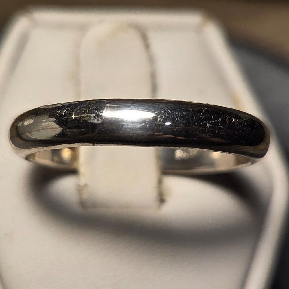 Simple Band Vintage Sterling Silver Ring sz 12